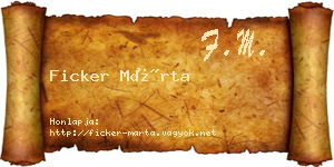 Ficker Márta névjegykártya