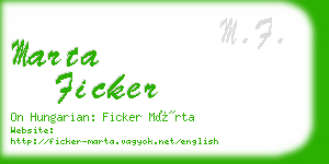 marta ficker business card
